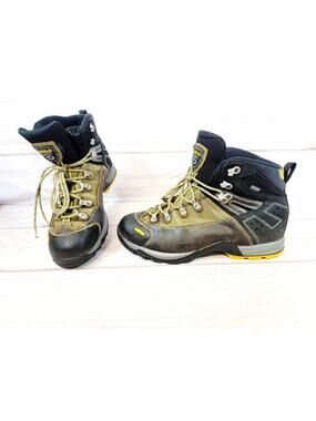 Asolo Trail Hiking Boots Mens Size 12 Green Canvas & Leather Gore-Tex